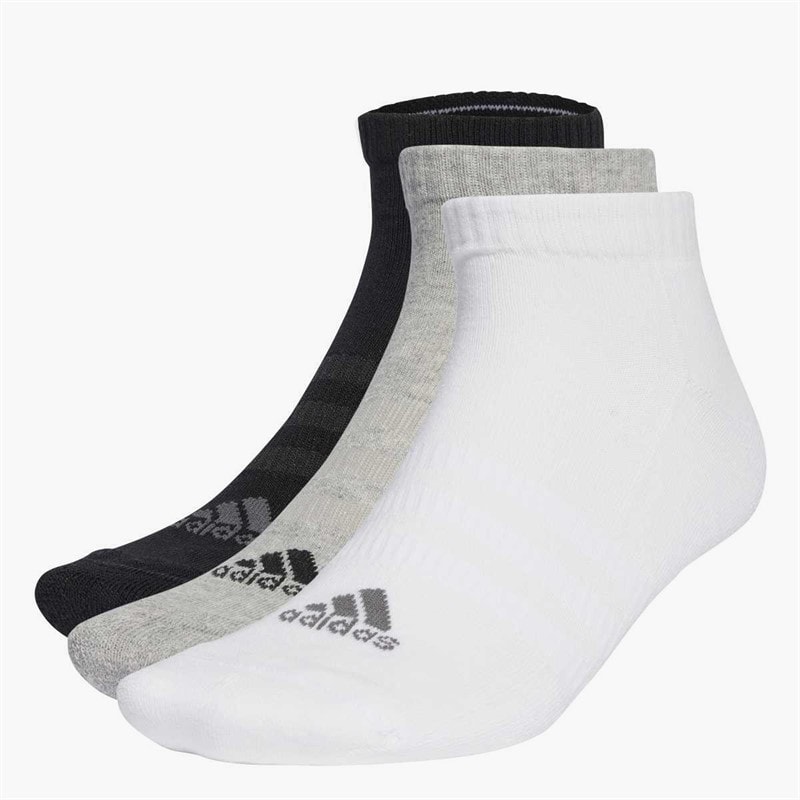 adidas Sportswear Cushioned Three Pack Low Cut Ankle Socks Medium Grey Heather/White/Black