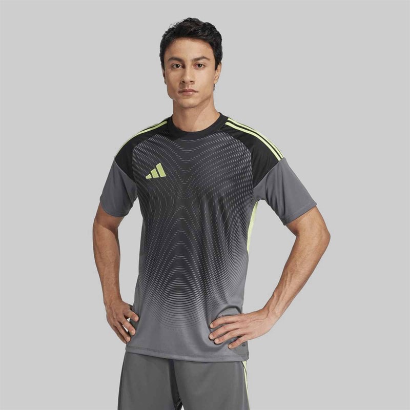 adidas Mens Tiro 25 Competition Short Sleeve Goalkeeper Jersey Grey Five