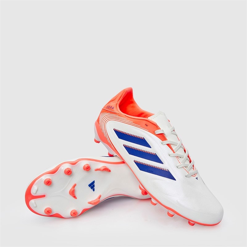 adidas Junior Copa Pure 3 Club Coral Blaze Pack FG/MG Firm/Multi Ground Football Boots Off White/Lucid Blue/Signal Coral