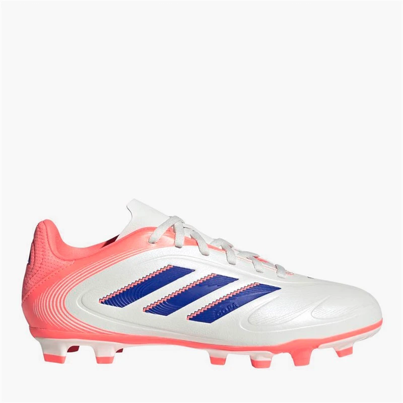 adidas Junior Copa Pure 3 Club Coral Blaze Pack FG/MG Firm/Multi Ground Football Boots Off White/Lucid Blue/Signal Coral