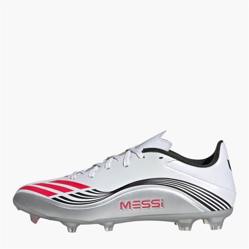 adidas Mens F50 Messi League Prestig10 FG/MG Firm/Multi Ground Football Boots Cloud White/Lucid Red/Silver Metallic