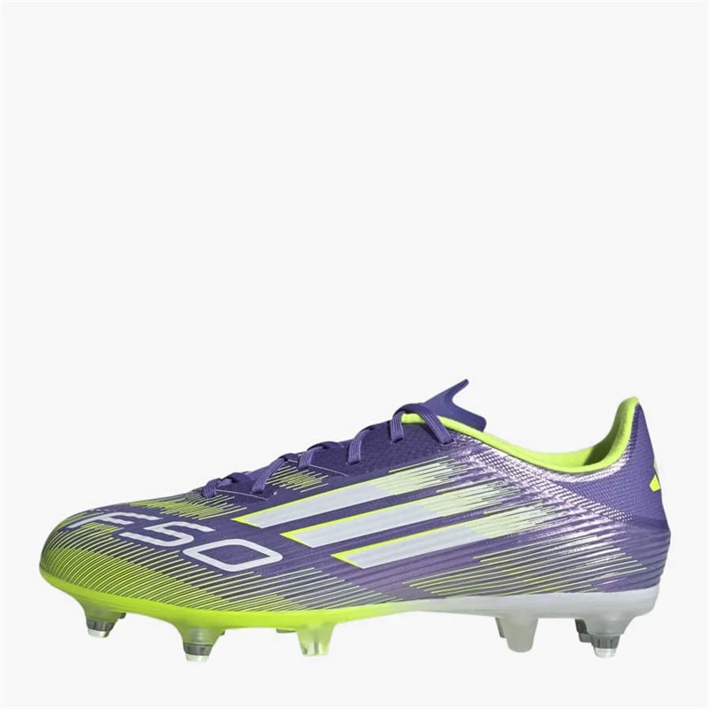 adidas Mens F50 League Radiant Blaze Pack SG Soft Ground Football Boots Purple Rush/Cloud White/Lucid Lemon