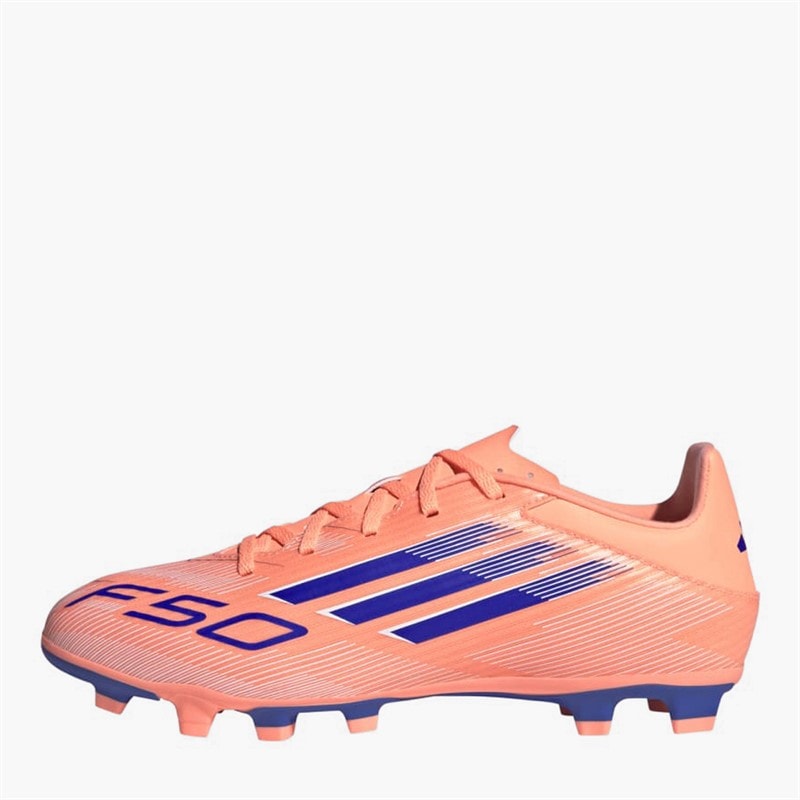 adidas Mens F50 Club Coral Blaze Pack FG/MG Firm/Multi Ground Football Boots Beam Orange/Lucid Blue/Cloud White