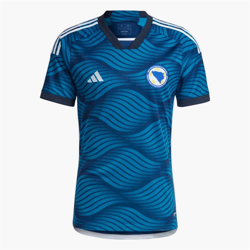 adidas Mens FFBH Bosnia 2022 Home Jersey Mystery Blue