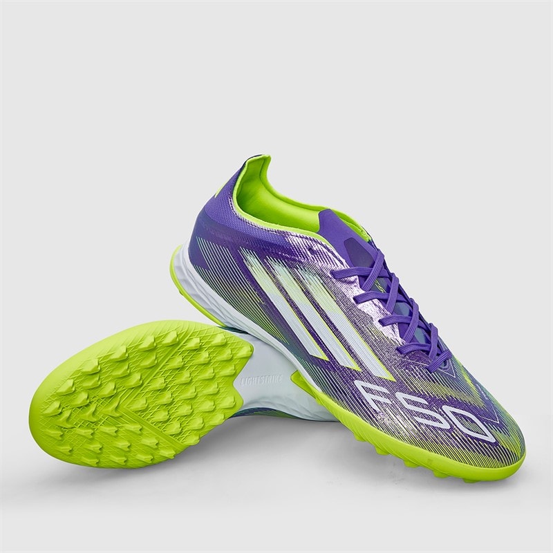 adidas Mens F50 Pro Radiant Blaze Pack TF Astro Turf Football Boots Purple Rush/Cloud White/Lucid Lemon