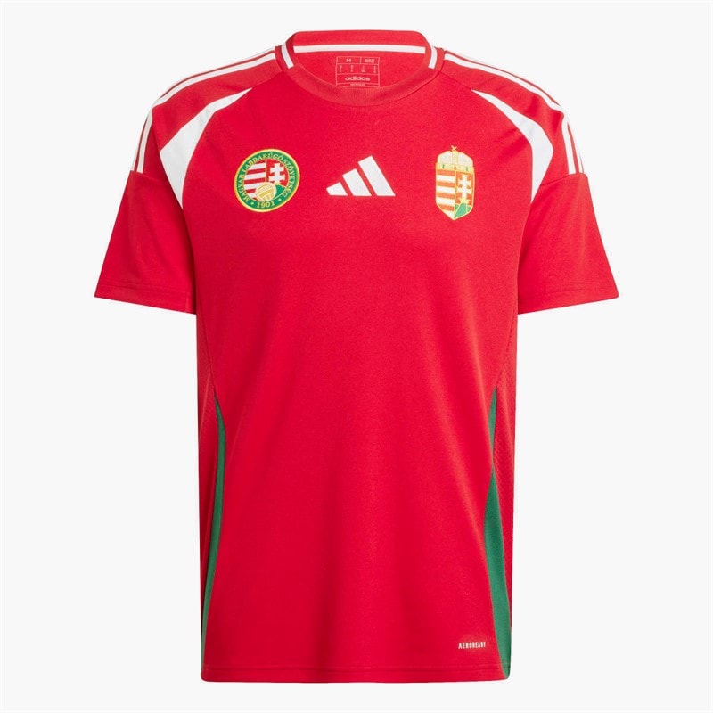 adidas Mens HFF Hungarian FF Home Jersey Team Victory Red/White/Collegiate Green