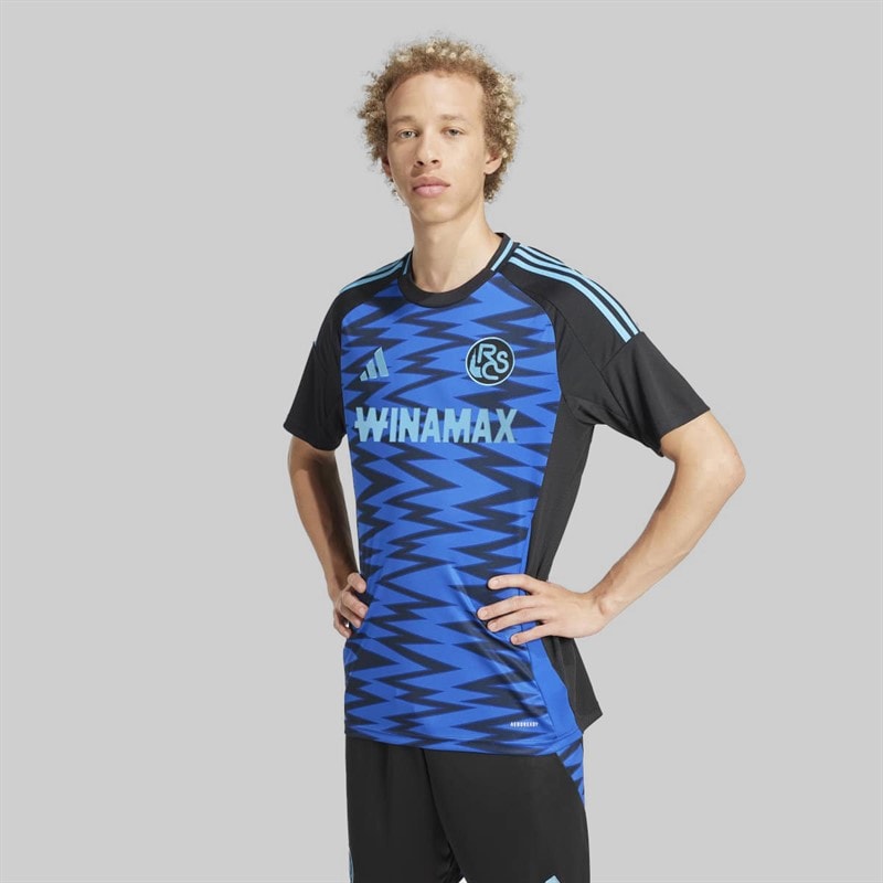 adidas Mens RSCA RC Strasbourg Third Jersey Royal Blue/Black