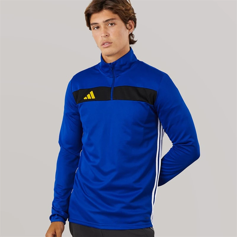 adidas Mens Tiro 25 Essentials Training Top Semi Semi Lucid Blue/Black/Cream Yellow