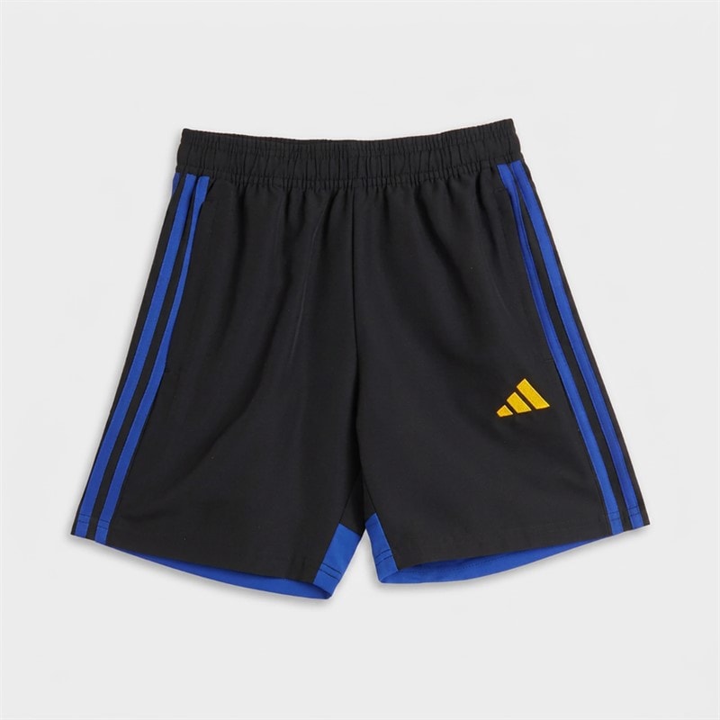 adidas Junior Tiro 25 Essentials Woven Shorts Black/Semi Lucid Blue/Cream Yellow