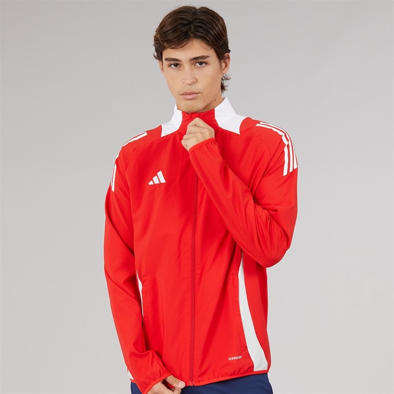 adidas Mens Tiro 24 Competition Presentation Jacket Vivid Red/White