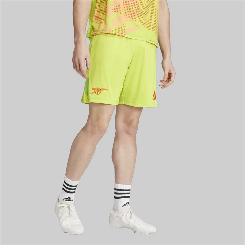 adidas Mens AFC Arsenal FC 24/25 Goalkeeper Shorts Semi Solar Yellow