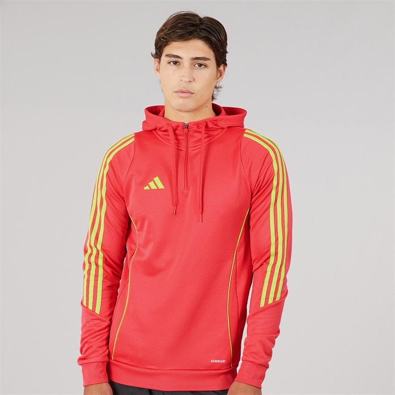 adidas Mens Tiro 24 Hoodie Coral Pink/Semi Solar Yellow