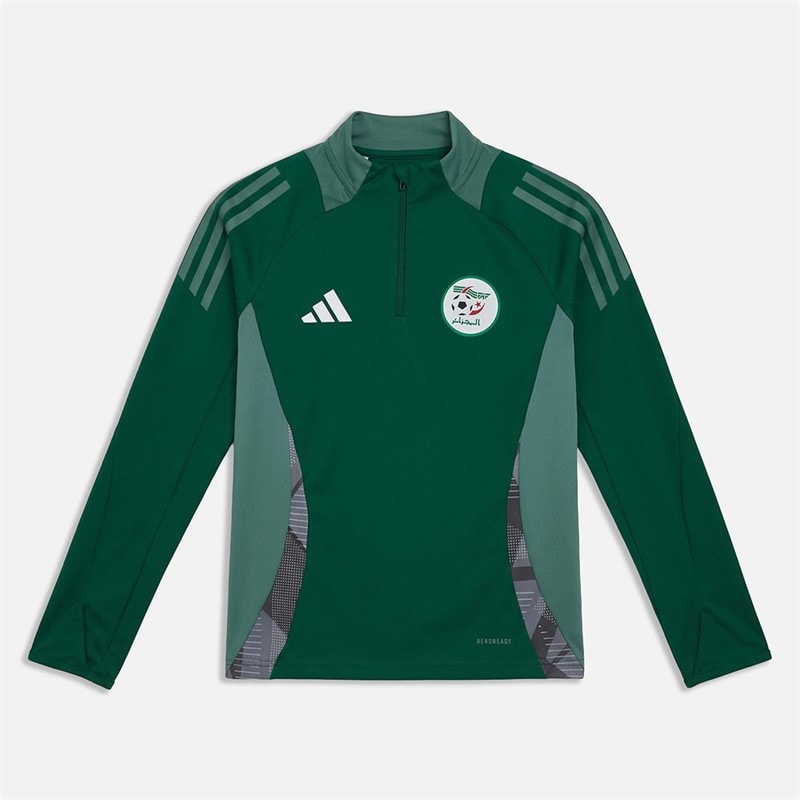 adidas Junior FAF Algeria 1/4 Zip Track Top Dark Green