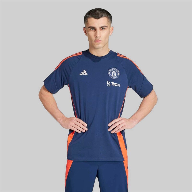 adidas Mens MUFC Manchester United 24/25 Tiro T-Shirt Night Indigo/Bright Red