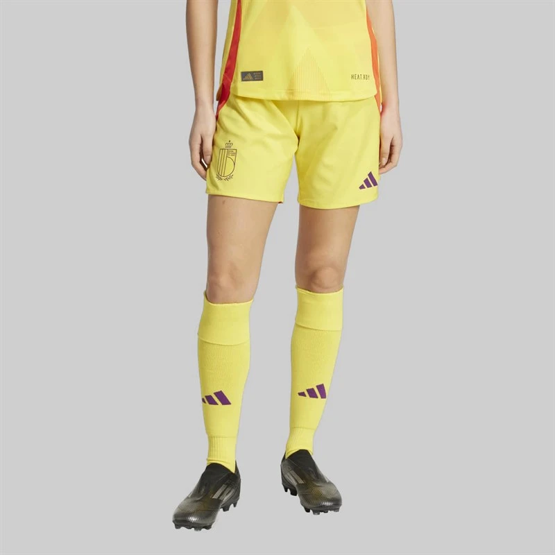 adidas Womens RBFA Belgium 2025 (Womens Team) Authentic Away Shorts Impact Yellow