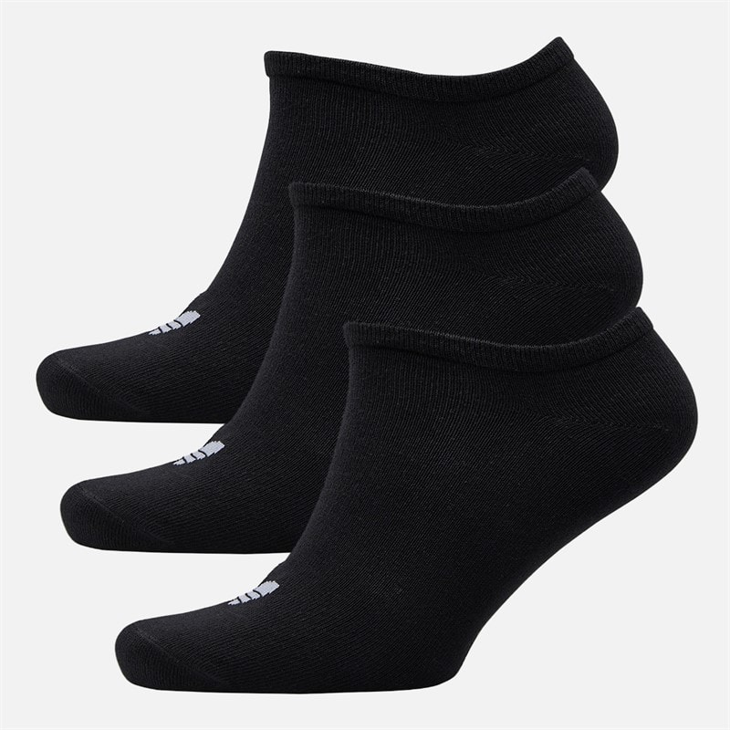 adidas Originals Mens Trefoil Three Pack No Show Socks Black/White