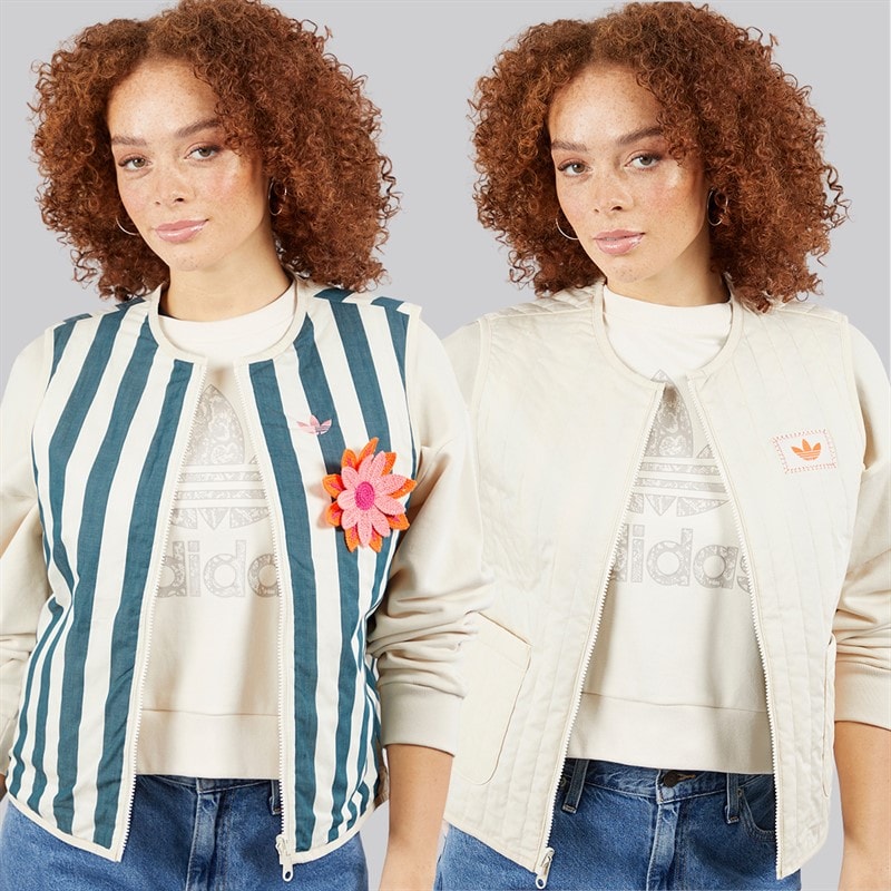 adidas Originals Womens Summer Glow Reversible Gilet Wonder White/Tech Green