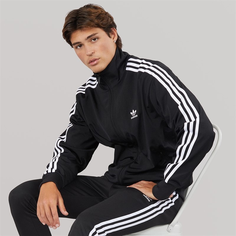 adidas Originals Mens Adicolor Trefoil Classics Firebird Track Top Black/White