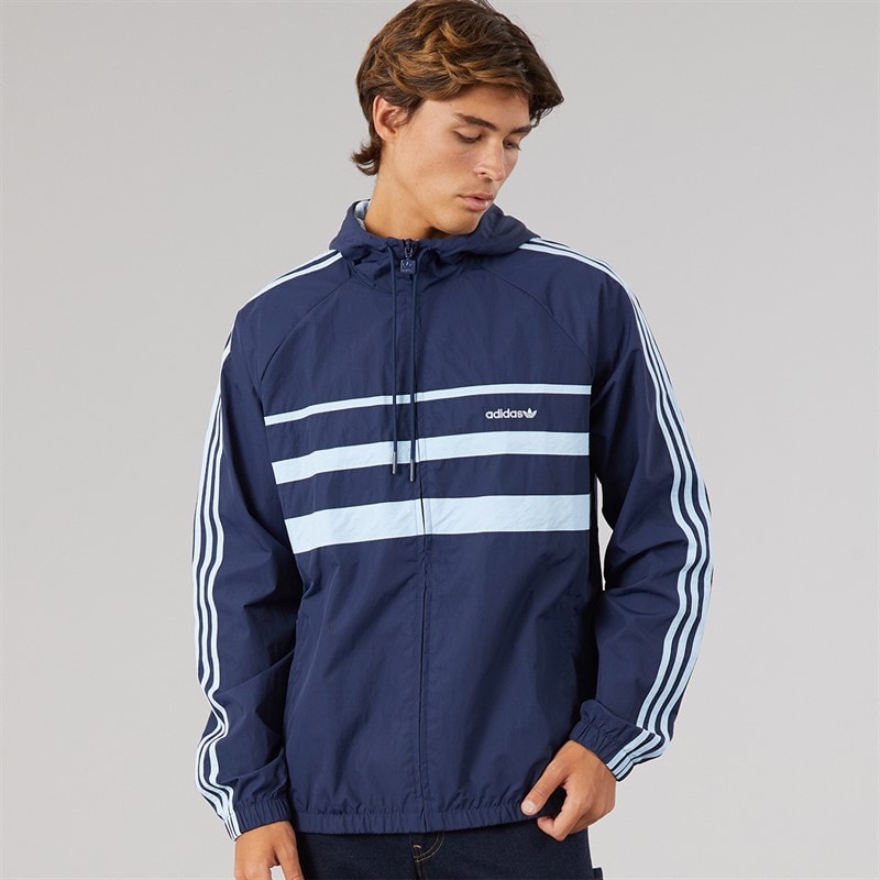 adidas Originals Mens Terrace Woven Windbreaker Jacket Night Indigo