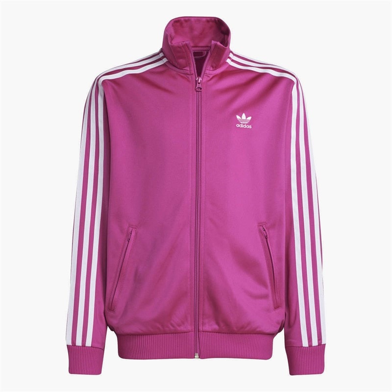 adidas Originals Junior Girls Adicolor Trefoil Firebird Track Top Semi Lucid Fuchsia