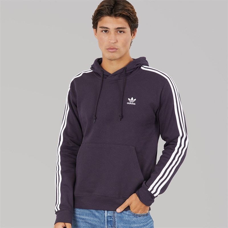 adidas Originals Mens Adicolor Classics 3-Stripes Hoodie Aurora Black