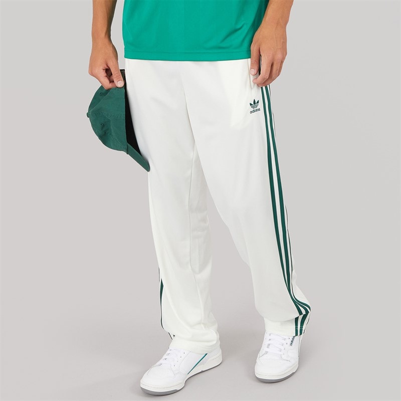 adidas Originals Mens Adicolor Trefoil Firebird Classics Track Pants Off White/Collegiate Green