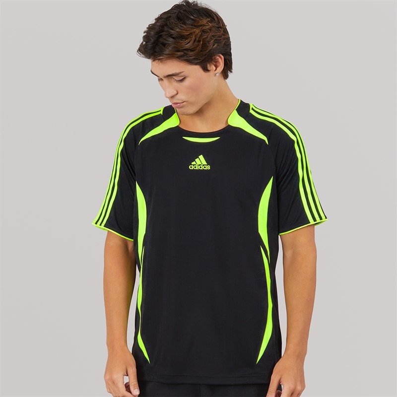 adidas Originals Mens Teamgeist Adicolor T-Shirt Black/Signal Green