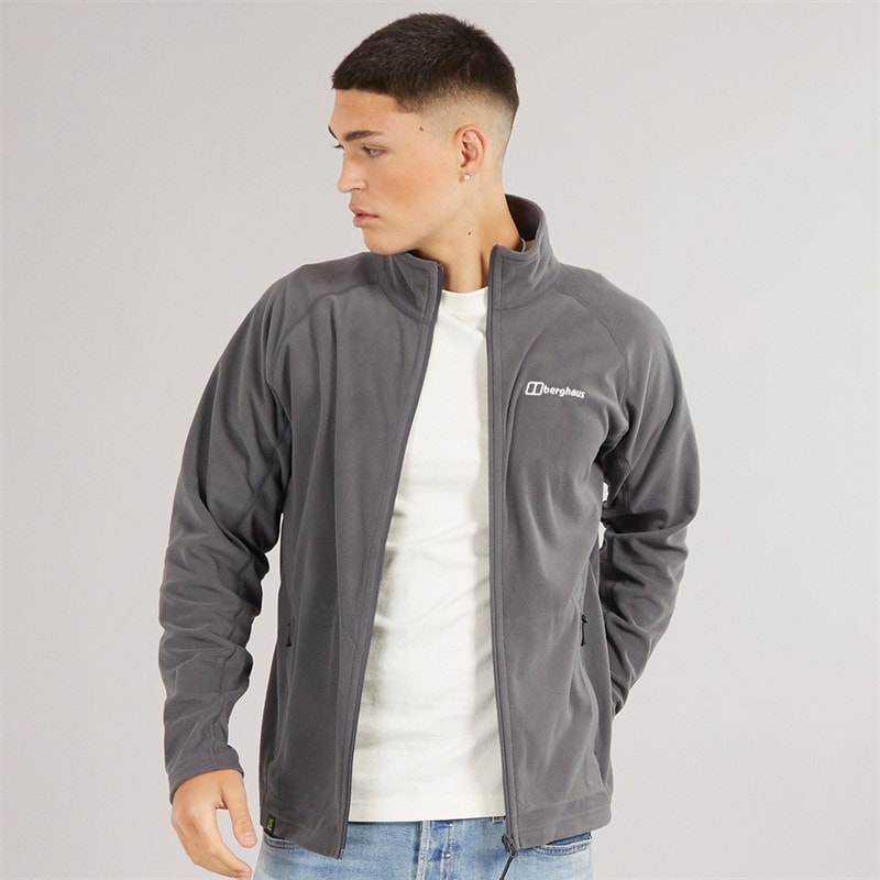 Berghaus Mens Anwick Full Zip Fleece Jacket Grey Pinstripe