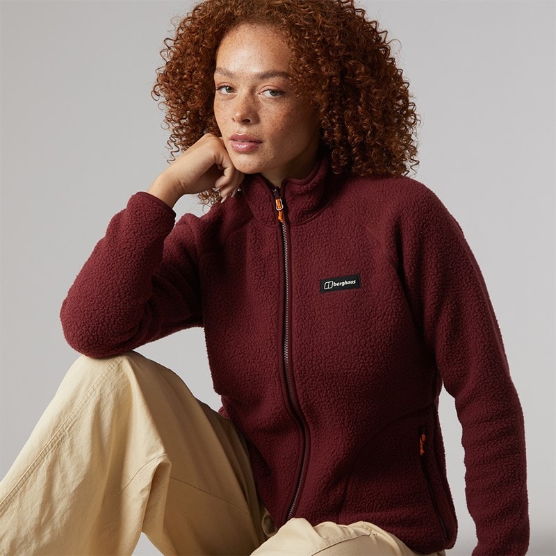 Berghaus Womens Hanby High Pile Interactive Full Zip Fleece Jacket Red