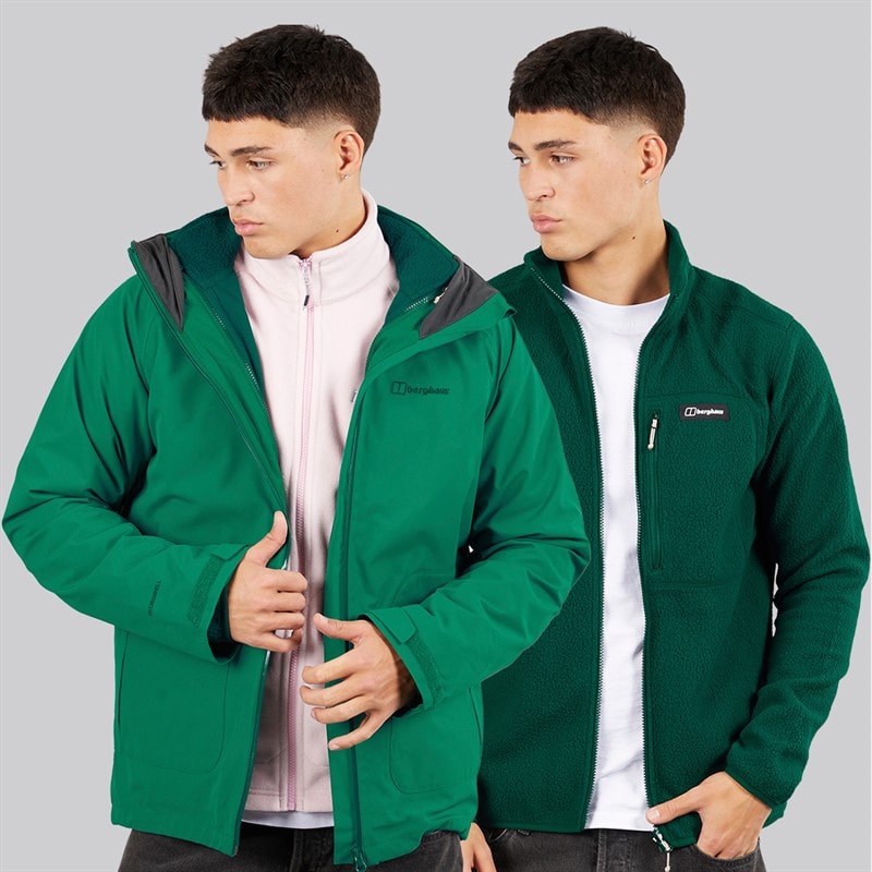 Berghaus Mens Roam Gemini Hydroshell Waterproof 3in1 Jacket Green