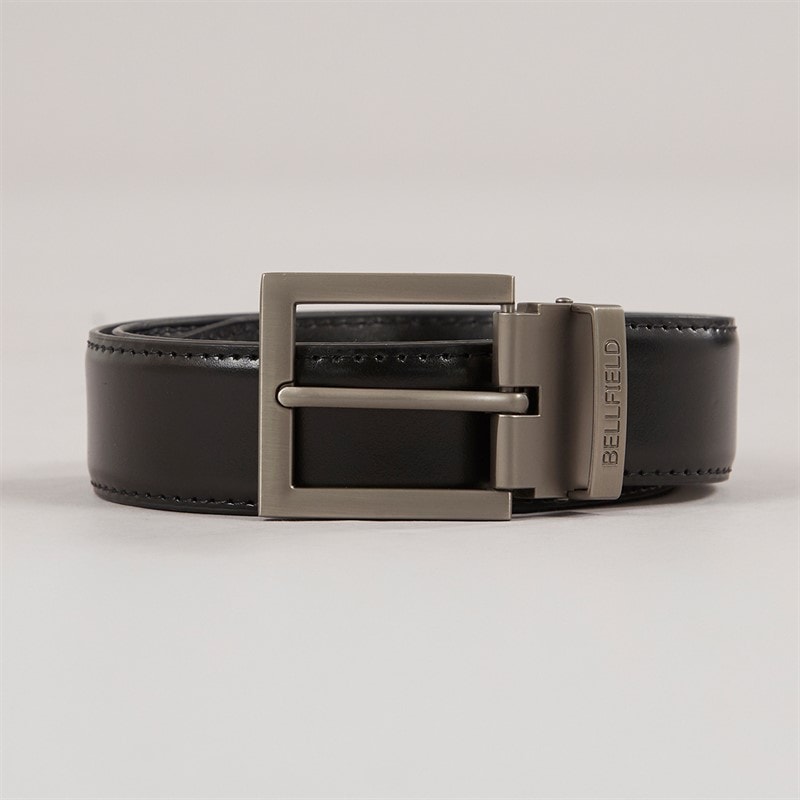 Bellfield Mens Gents Leather Belt Black