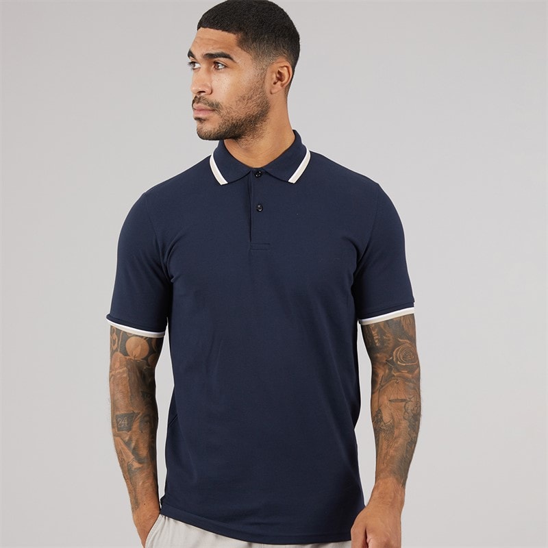 Selected Mens Atlas Short Sleeve Polo Shirt Sky Captain