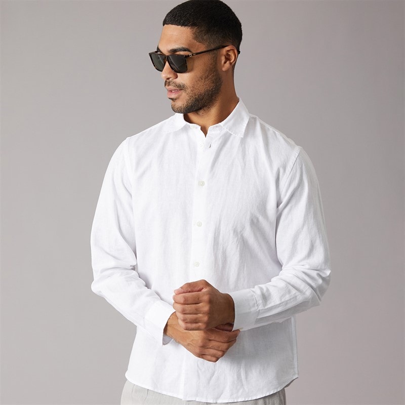 Selected Mens Claus Long Sleeve Shirt Bright White