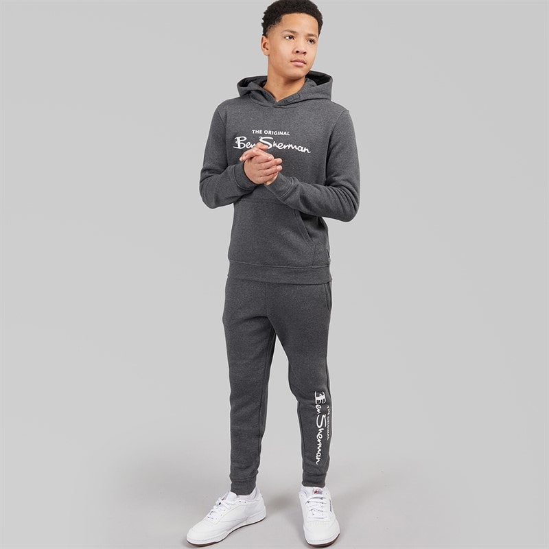 Ben Sherman Boys Original Tracksuit Charcoal Grey Marl