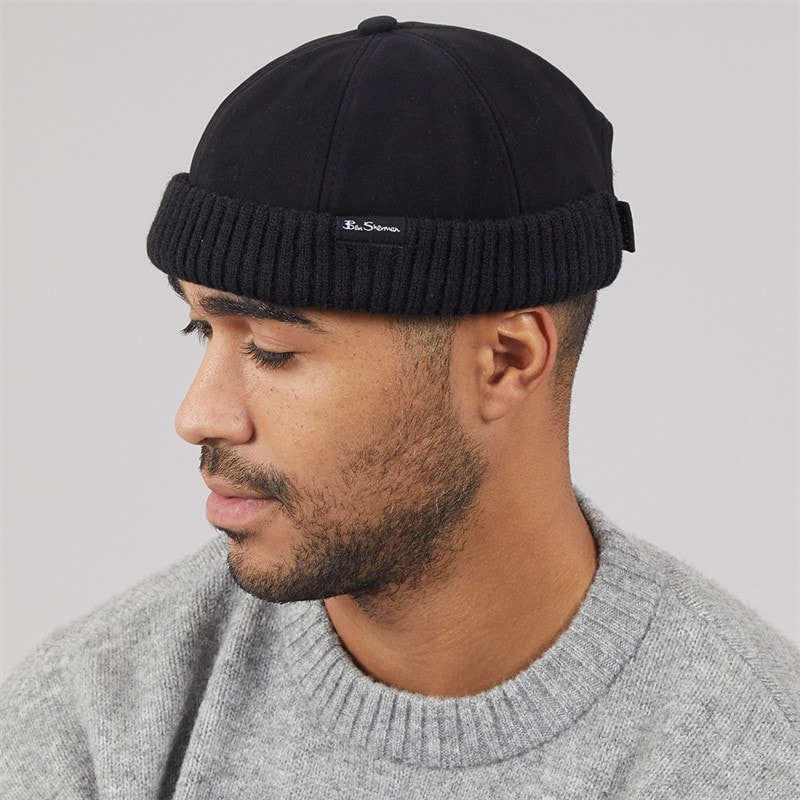 Ben Sherman Mens Brokey Docker Beanie Black