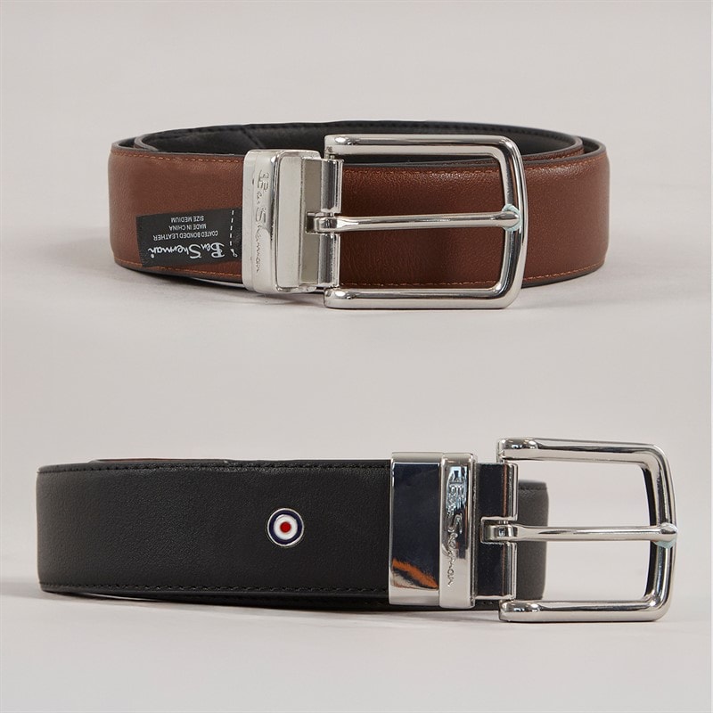 Ben Sherman Mens Brendon Reversible Belt Black/Tan