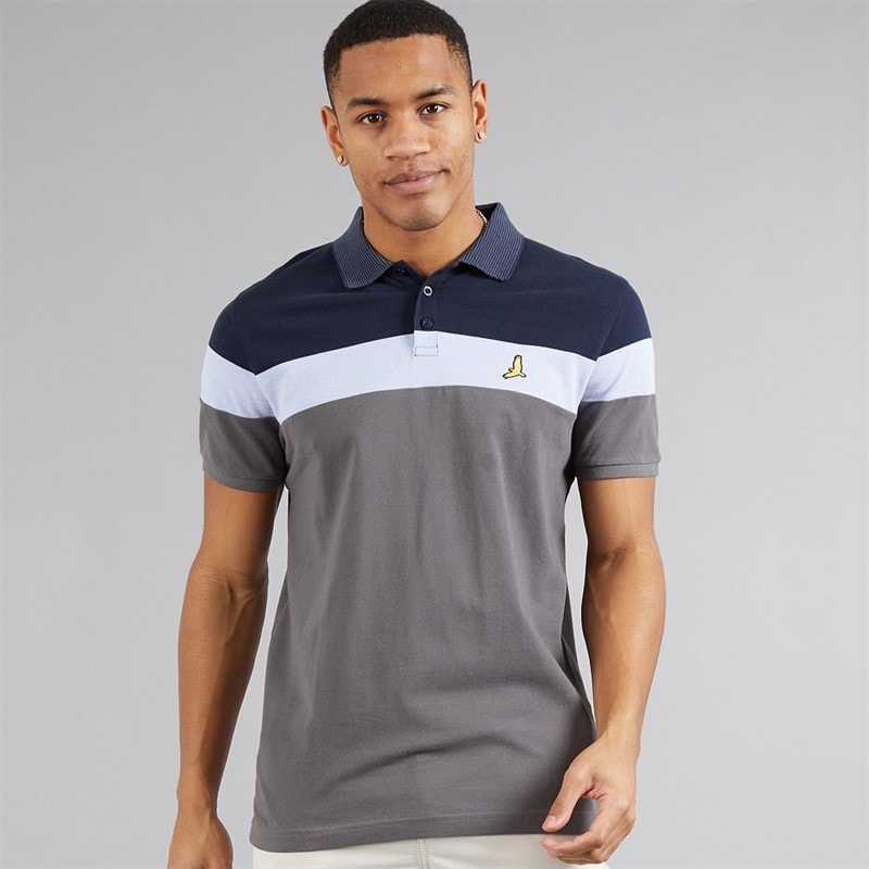 Brave Soul Mens Miguel Polo Shirt Dark Navy