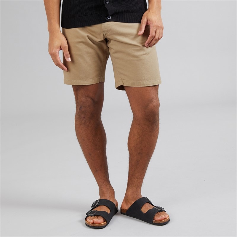 Brave Soul Mens Hansen Chino Shorts Stone