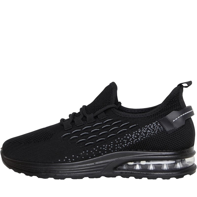 Brave Soul Mens Lakeside Bubble Trainers Black Mono