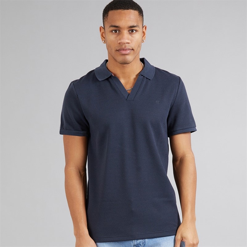 Brave Soul Mens Cadby Polo Shirt Navy