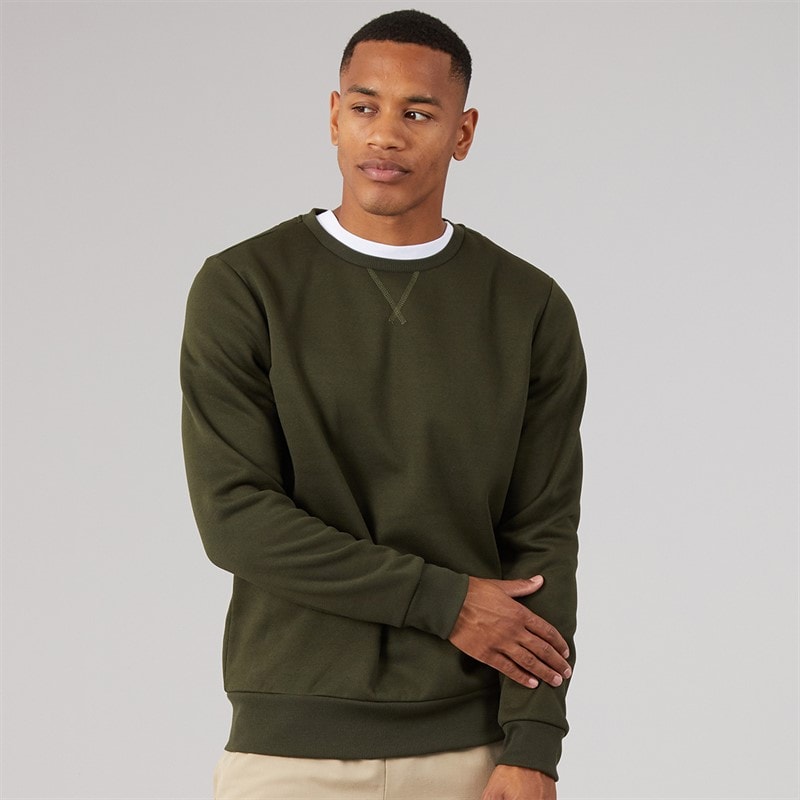 Brave Soul Mens Retina Sweatshirt Khaki