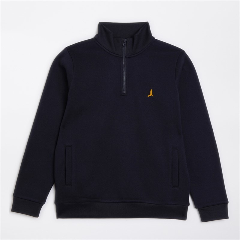 Brave Soul Boys Quarter Zip Sweatshirt Navy