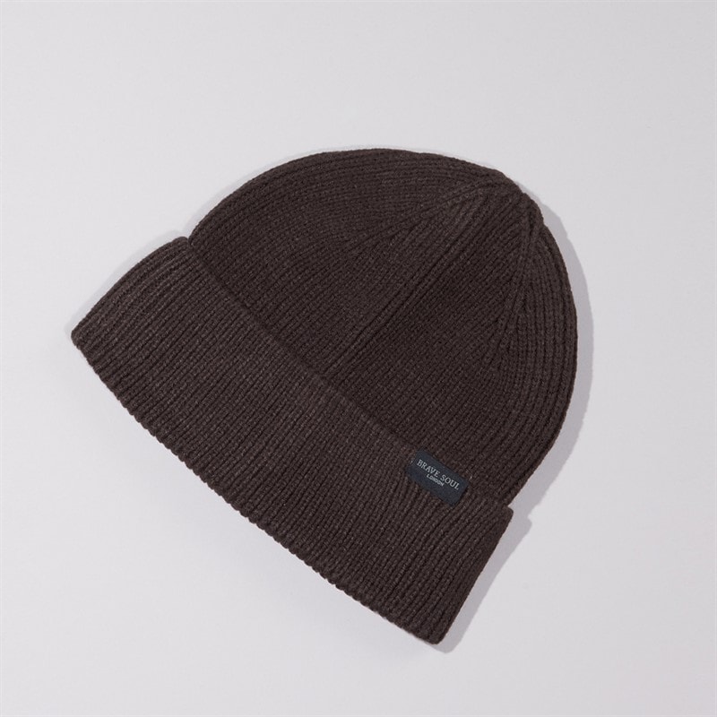 Brave Soul Mens Wynn Beanie Dark Brown