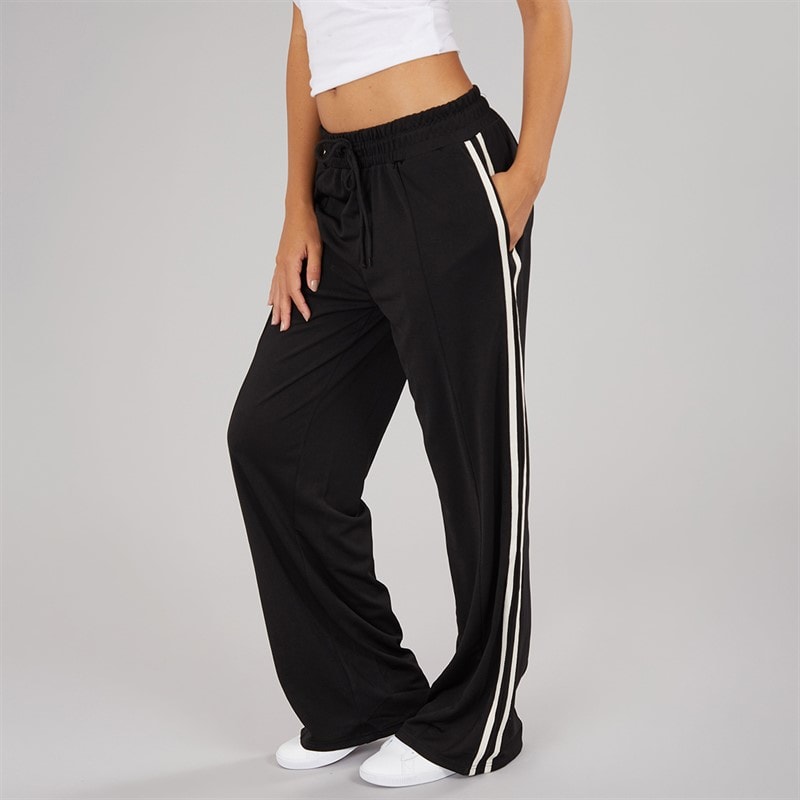 Brave Soul Womens Noelle Stripe Joggers Black/Cream
