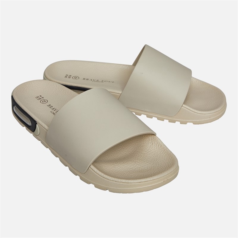 Brave Soul Mens Energy Sliders Stone/Black