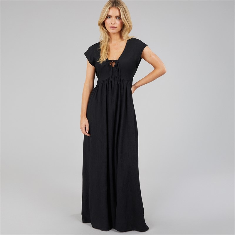 Brave Soul Womens Lewis Jersey Maxi Dress Black