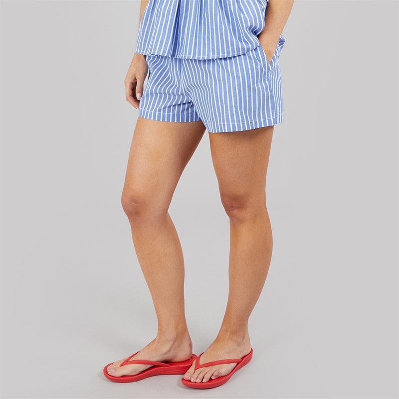 Brave Soul Womens Bella Mini Shorts Blue/White