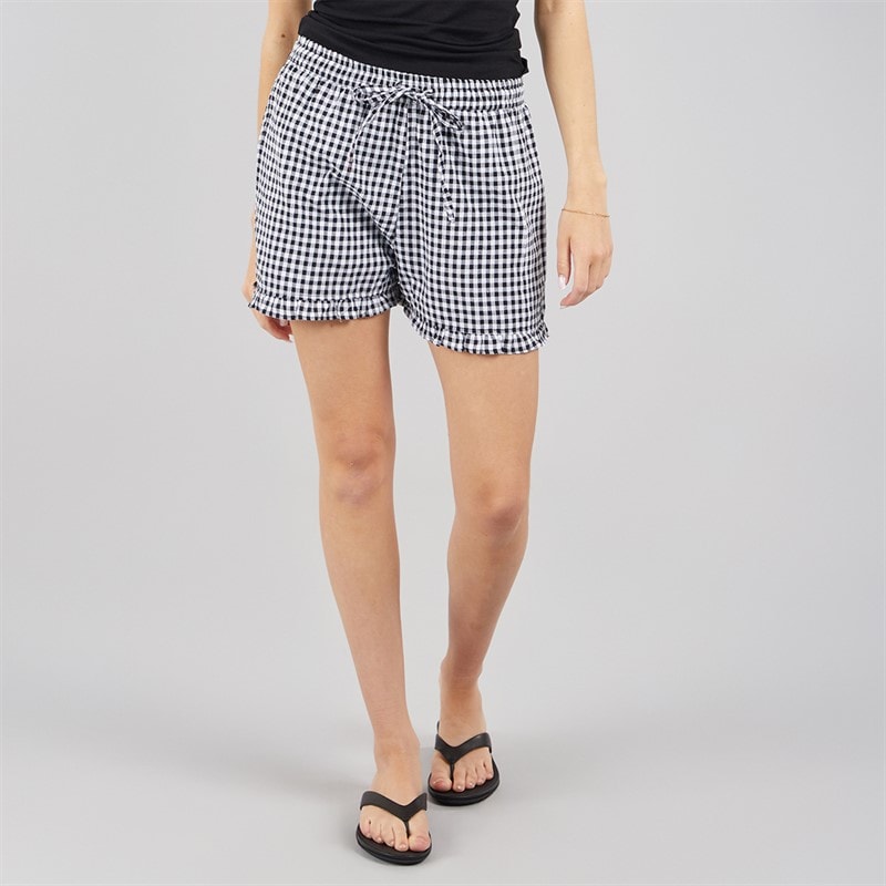 Brave Soul Womens Detroit Mini Shorts Black/White