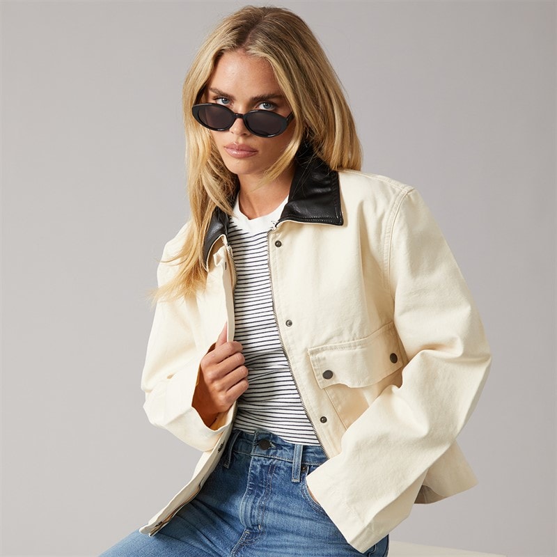 Brave Soul Womens Cadie Barn Jacket Stone