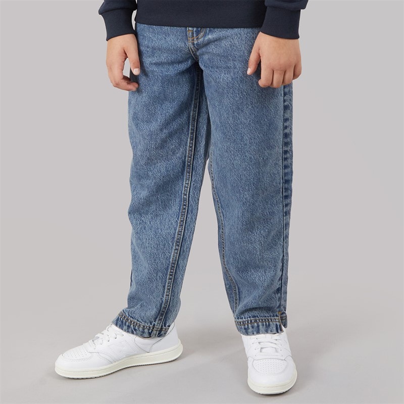 Brave Soul Boys Pitch Loose Fit Jeans Mid Blue